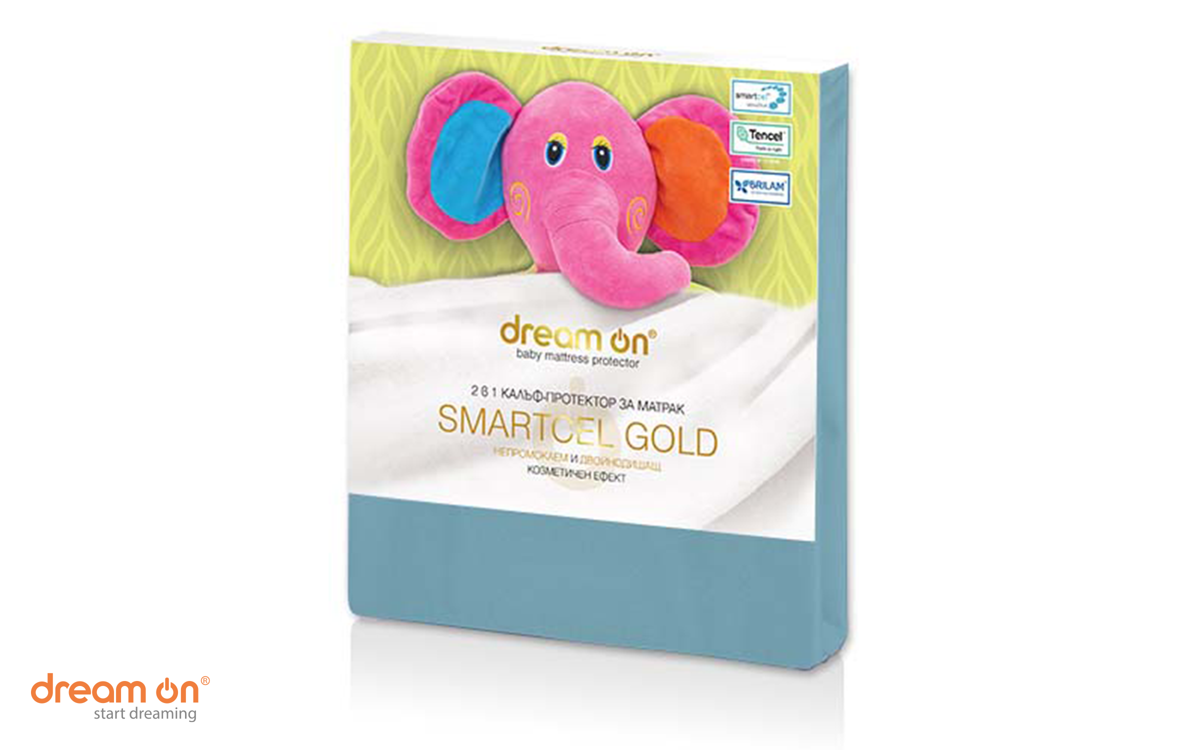 Mattress protector 60/120 Smartcel Gold, green  2